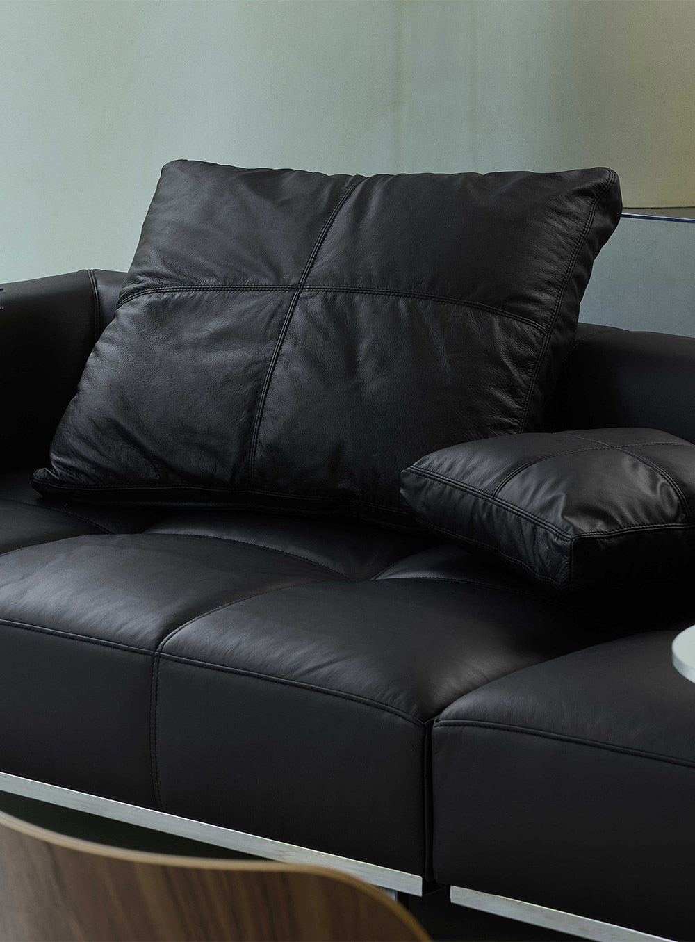 Tartan Cushion - Leather