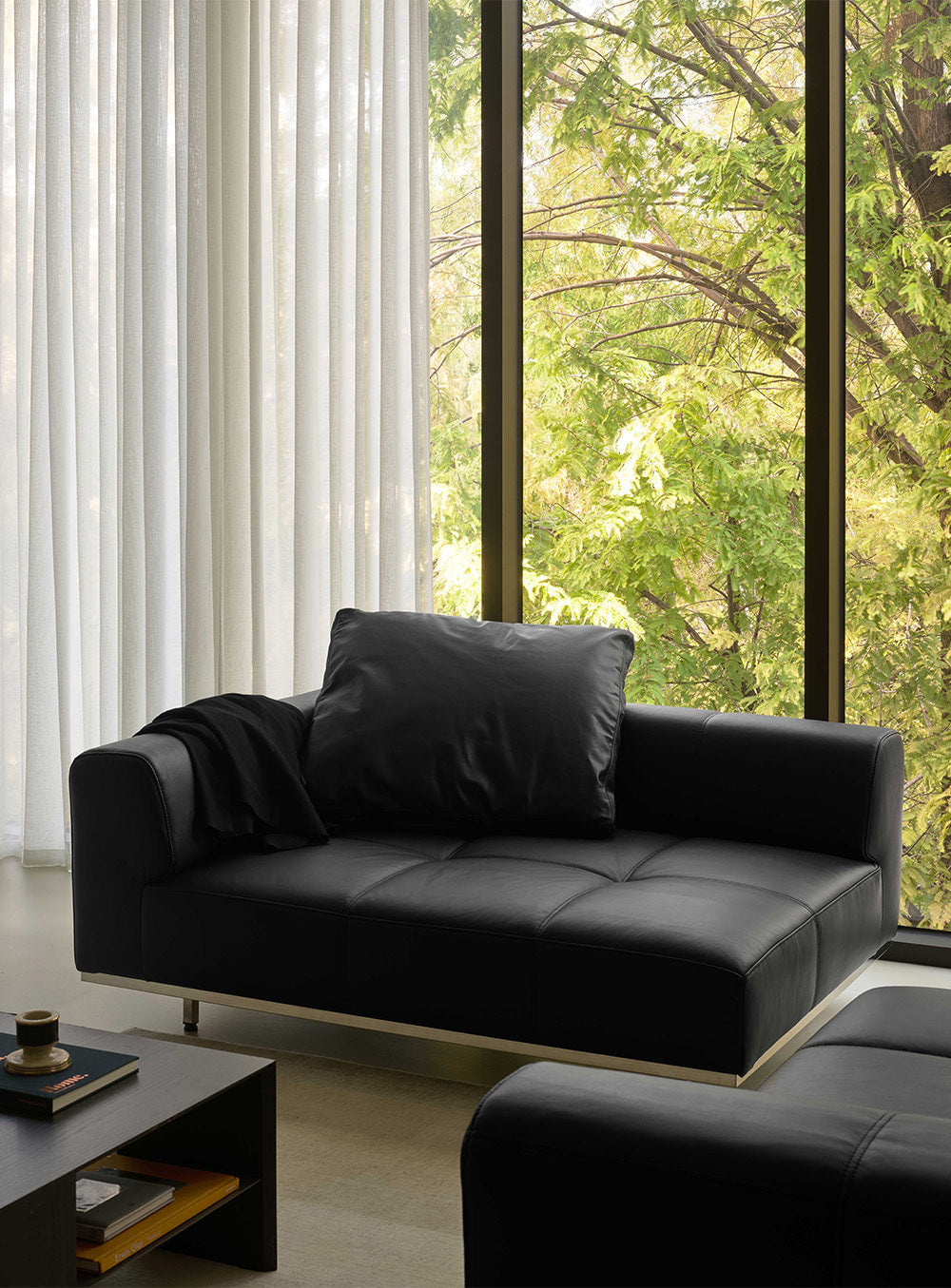 Tartan Cushion - Leather