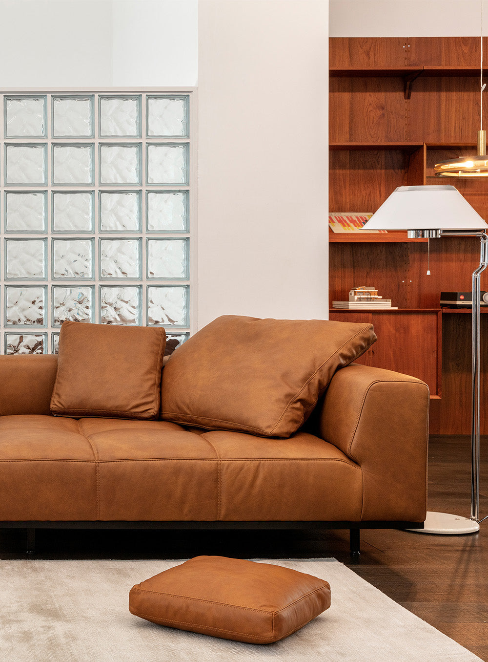 Tartan Cushion - Leather